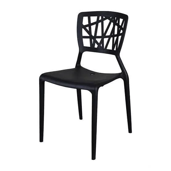 KRISHTHA Café Chair | Plastic Armless Chair | Gloss Finish Standard Chair for Home, Office, and Restaurant Use