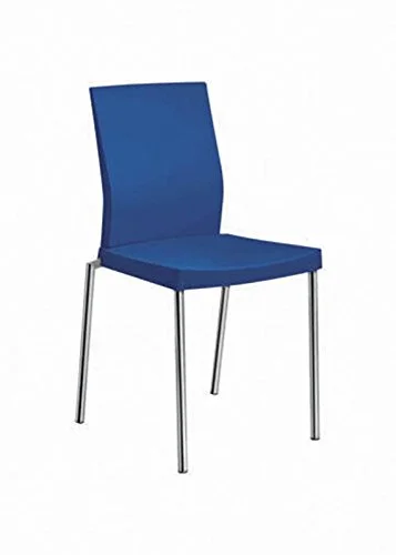 KRISHTHA Molded Stackable PP Compound Rubix Cafe Chair – Blue | Lightweight, Durable Seating for Cafeterias, Home & Offices