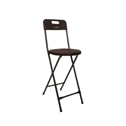 Krishtha Alexa Foldable & Portable Stool with Backrest – Brown | Multipurpose Chair for Fishing, Hiking, Gardening, BBQ, Travel & Outdoor Use