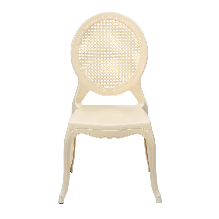KRISHTHA Grace Plastic Chair – Elegant Pearl White Finish, Lightweight & Durable, Comfortable Back Support – Ideal for Home, Office, Garden, or Cafeteria Use
