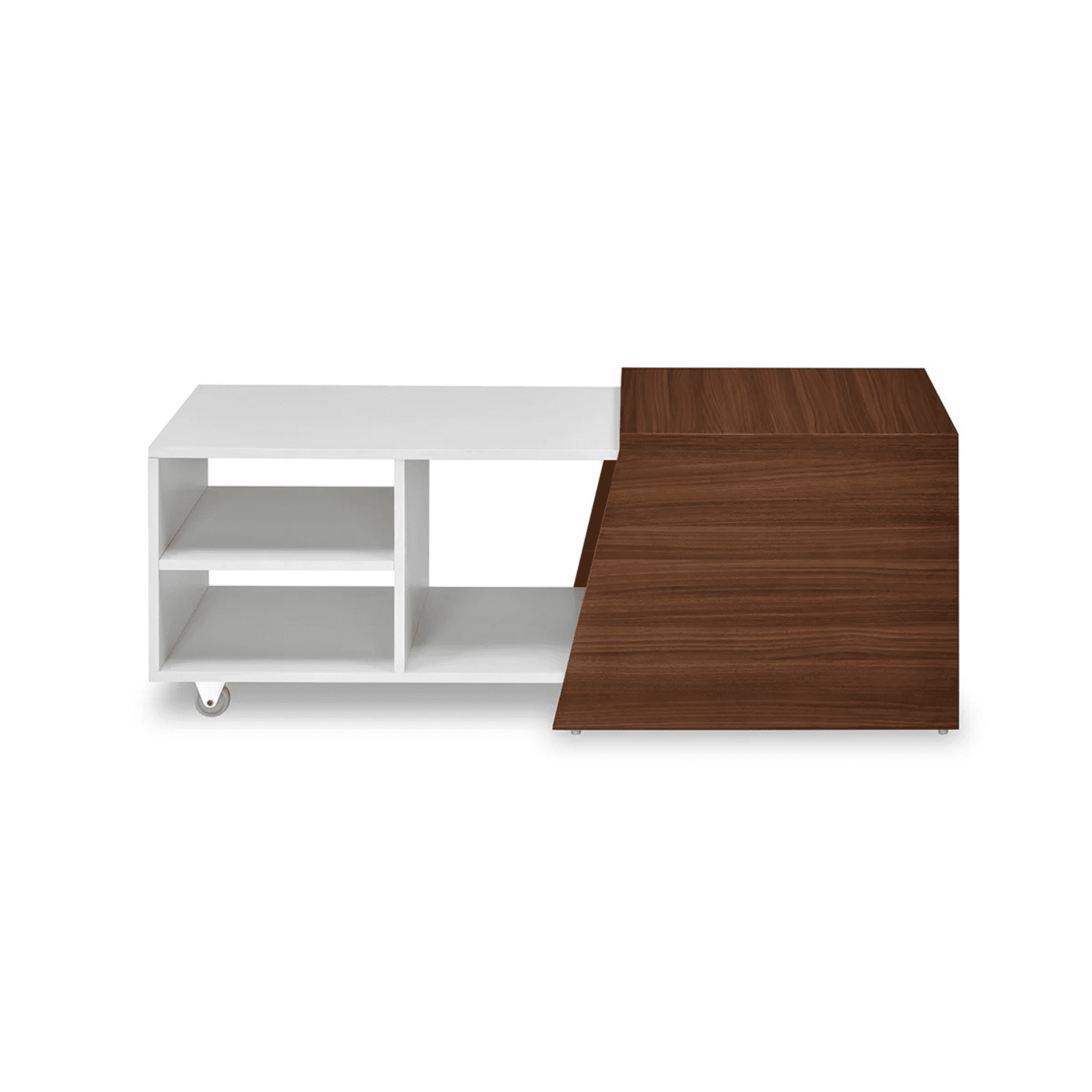 Nilkamal Stylish and Durable Center Table in Walnut and White Finish – Modern Rectangular Living Room Coffee Table with Easy Maintenance and Compact Design