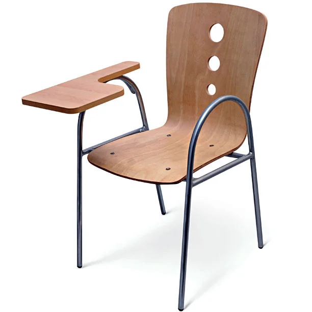 KRISHTHA Student Wooden Chair with Writing Pad – Study & Training Chair with Durable Wood Finish